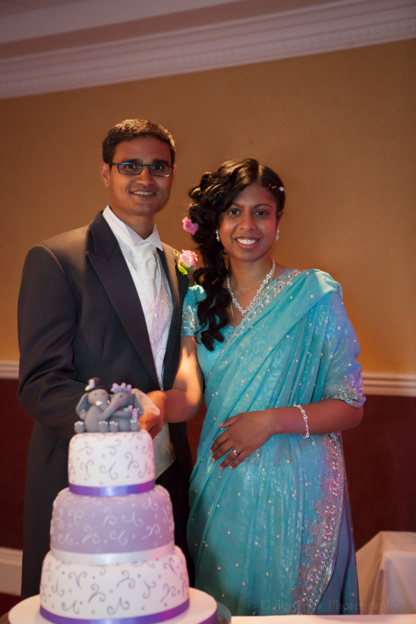 cutting of the wedding cake